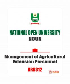 ARD312 - Management of Agricultural Extension Personnel (october-2019)
