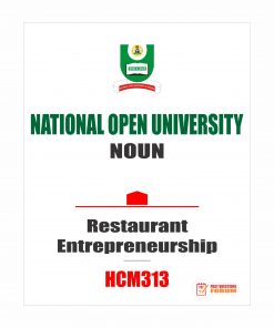 HCM313 - Restaurant Entrepreneurship (october-2019)