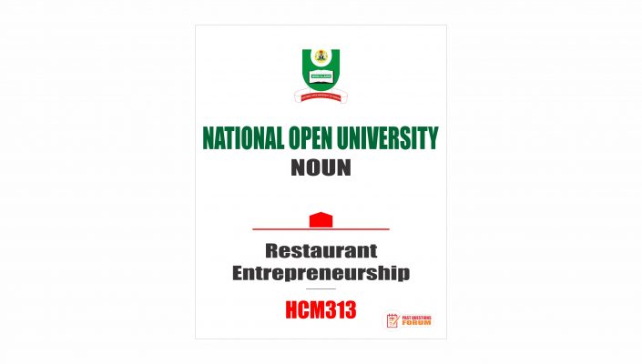 HCM313 - Restaurant Entrepreneurship - Past Questions Forum