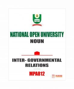 MPA812 - INTER- GOVERNMENTAL RELATIONS (october-2019)